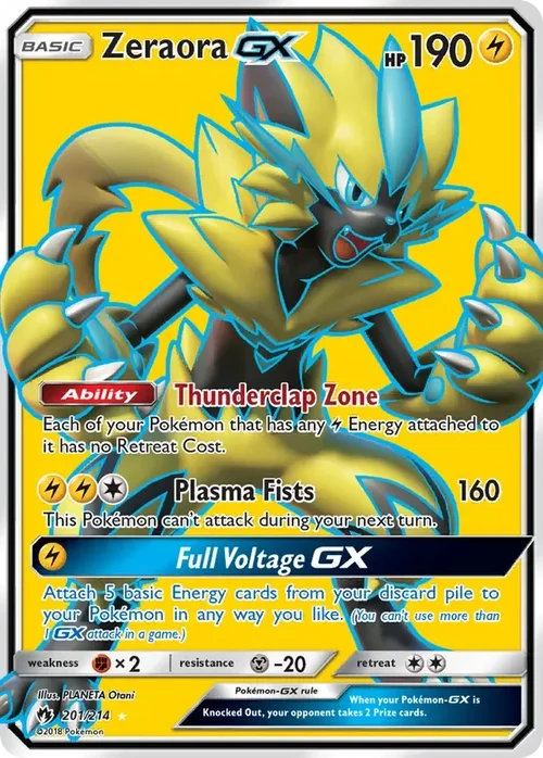 201/214 Zeraora GX Full Art Ultra Rare Pokemon Card