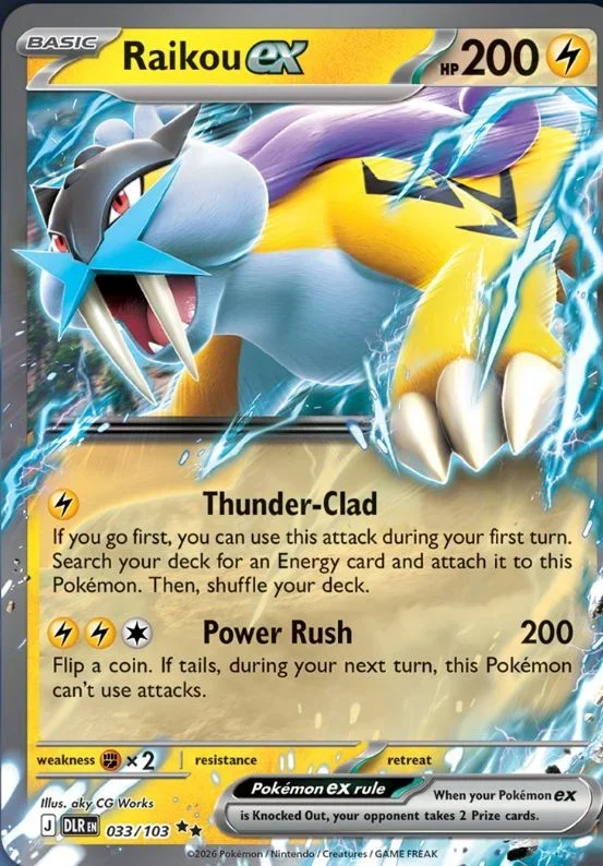 Delta Reign Card List 033/103 Raikou ex Double Rare Pokemon Card