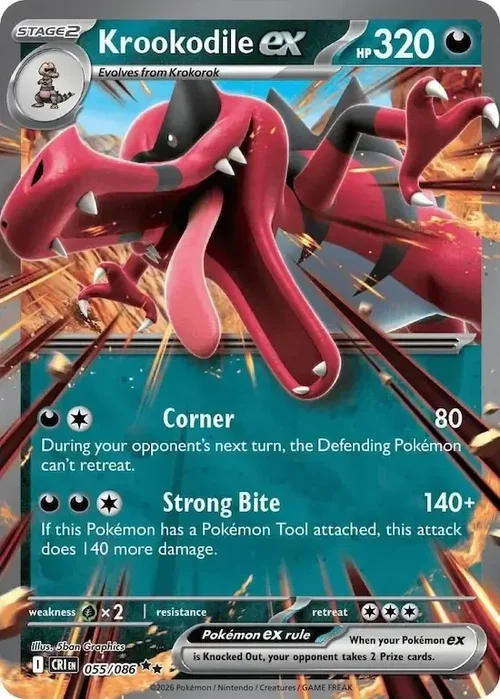055/086 Krookodile ex Double Rare Pokemon Card