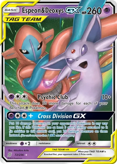 72/236 Espeon & Deoxys GX Ultra Rare Pokemon Card