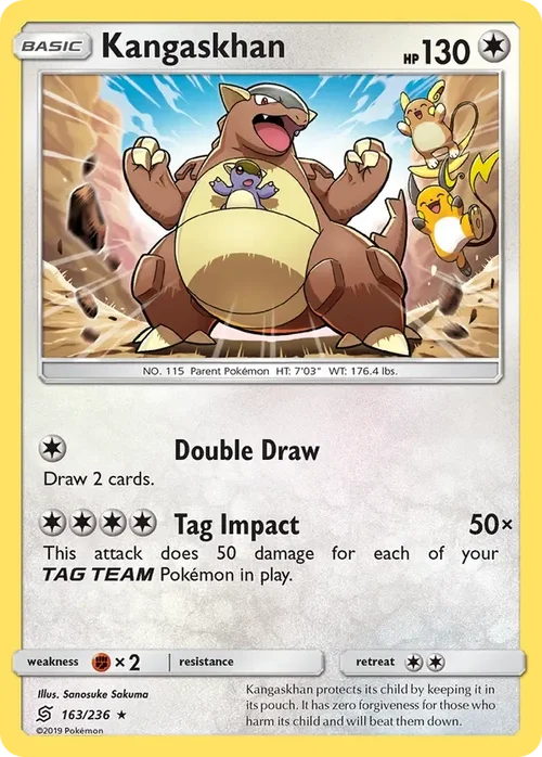 163/236 Kangaskhan Holo Rare Pokemon Card