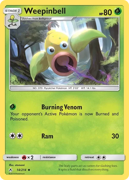 14/214 Weepinbell Uncommon Pokemon Card