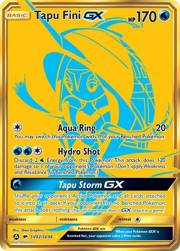 Card 92 Pokémon card from Hidden Fates set