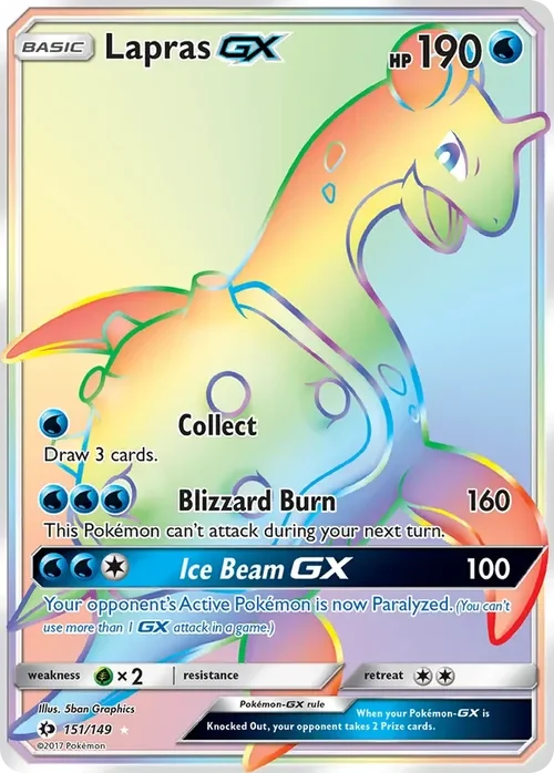 151/149 from Sun & Moon Base Rainbow Rare Pokemon Card