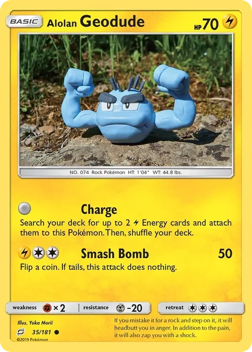 35/181 Alolan Geodude Common Pokemon Card
