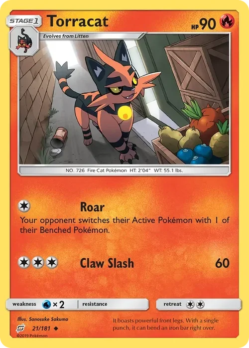 21/181 Torracat Uncommon Pokemon Card