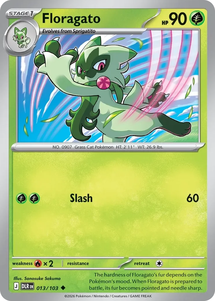 Delta Reign Card List 013/103 Floragato Uncommon Pokemon Card
