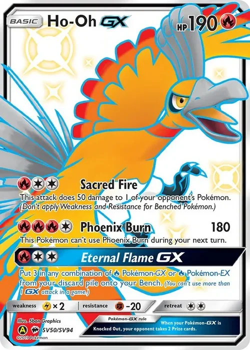 SV50/SV94 Ho-Oh GX Shiny Holo Rare Pokemon Card
