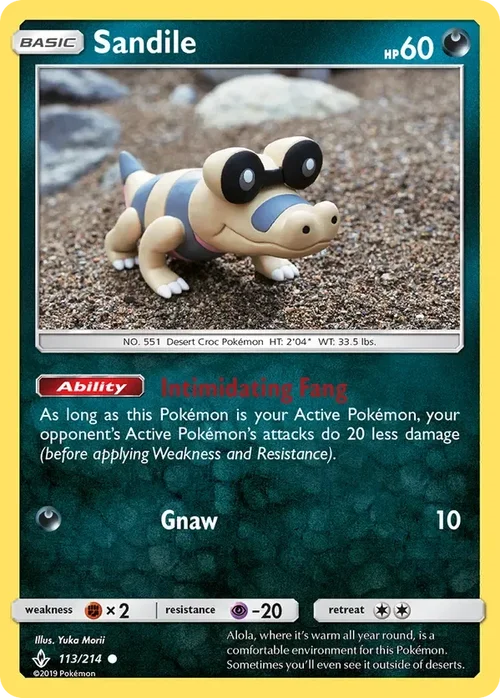 113/214 Sandile Common Pokemon Card