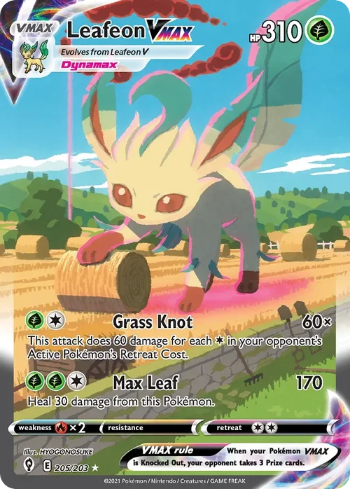 Leafeon VMAX 205/203 Rainbow Rare