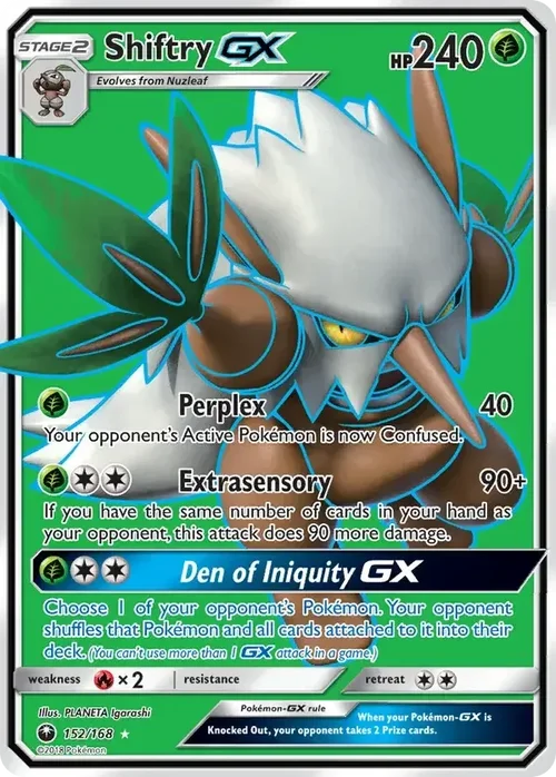 152/168 Shiftry GX Full Art Ultra Rare Pokemon Card