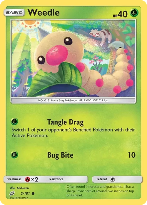 2/181 Weedle Common Pokemon Card