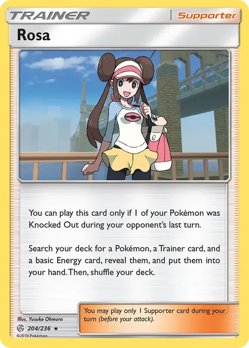 204/236 Rosa Holo Rare Trainer Card