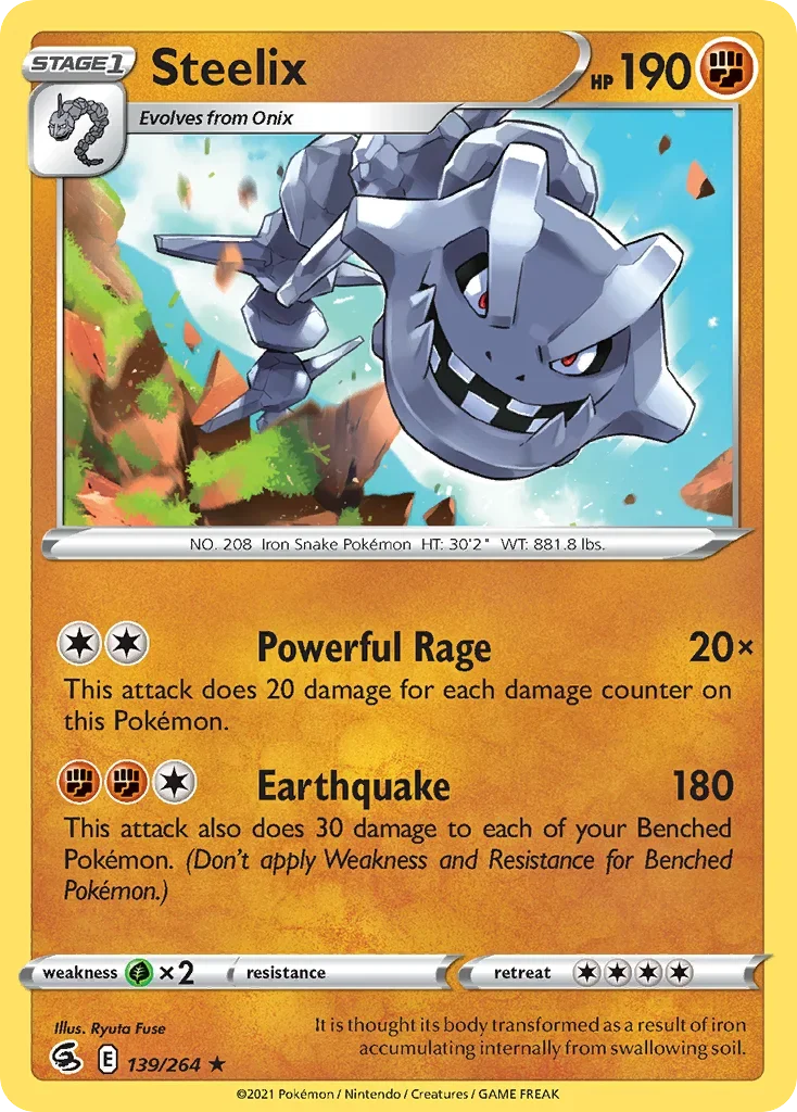 Steelix 139 Pokemon card from Fusion Strike set