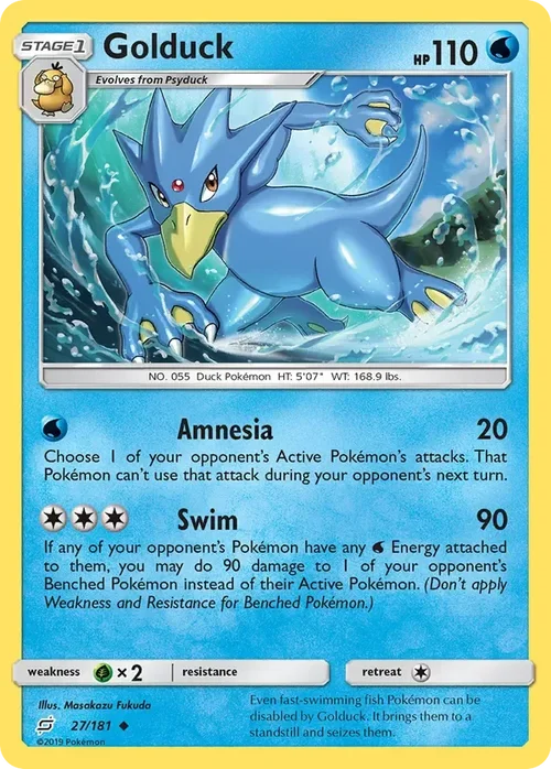 27/181 Golduck Uncommon Pokemon Card