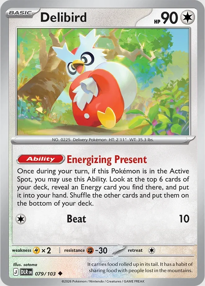 Delta Reign Card List 079/103 Delibird Uncommon Pokemon Card