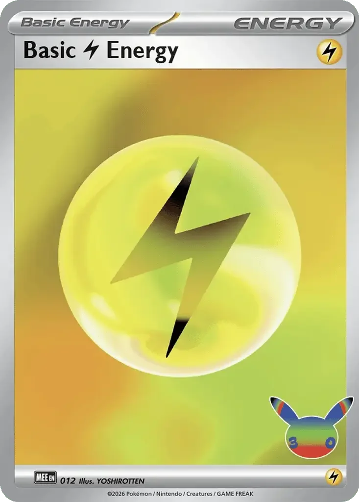 Electricity Energy Pokemon 30th Anniversary Card List Celebration