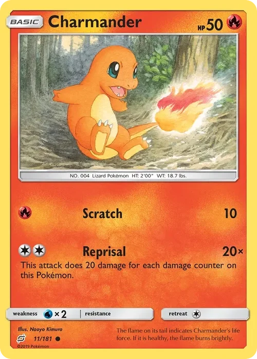 11/181 Charmander Common Pokemon Card