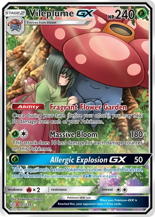 211/236 Vileplume GX Full Art Ultra Rare Pokemon Card
