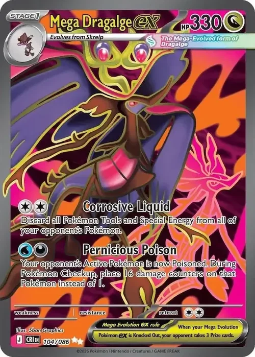 104/086 Mega Dragalge ex Ultra Rare Pokemon Card