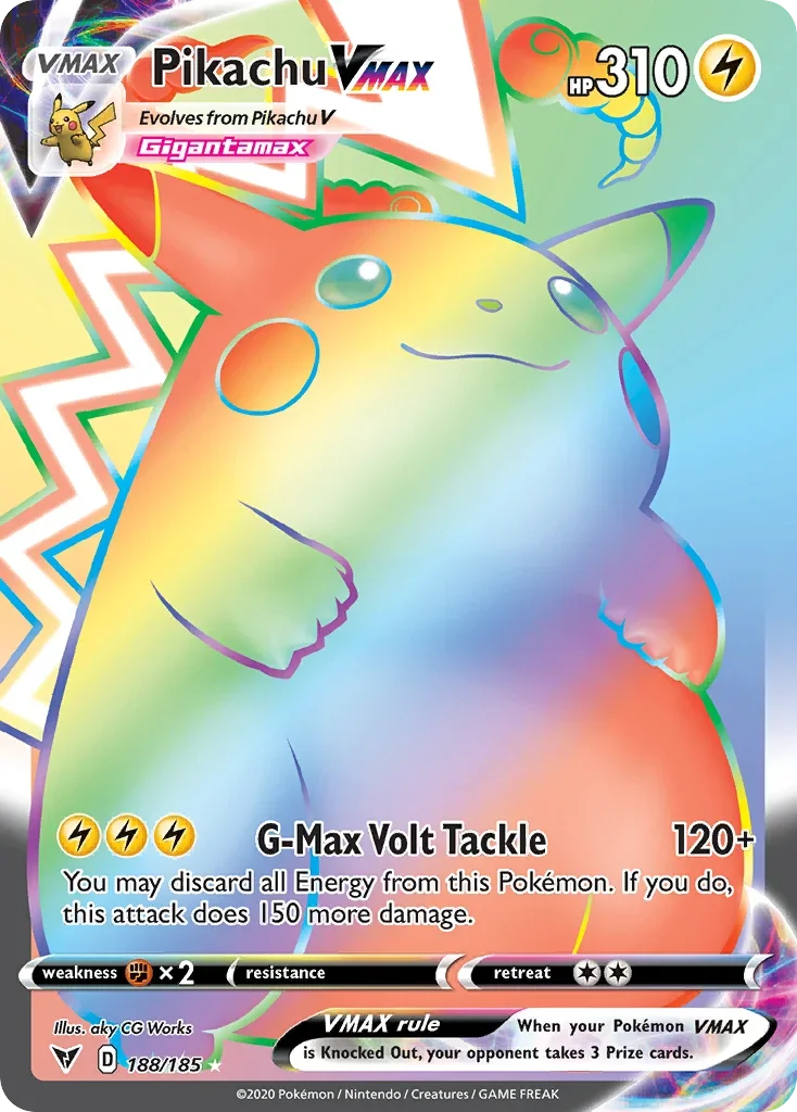 Rainbow Rare Pikachu VMAX from Vivid Voltage