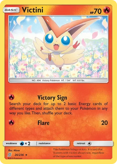 26/236 Victini Holo Rare Pokemon Card