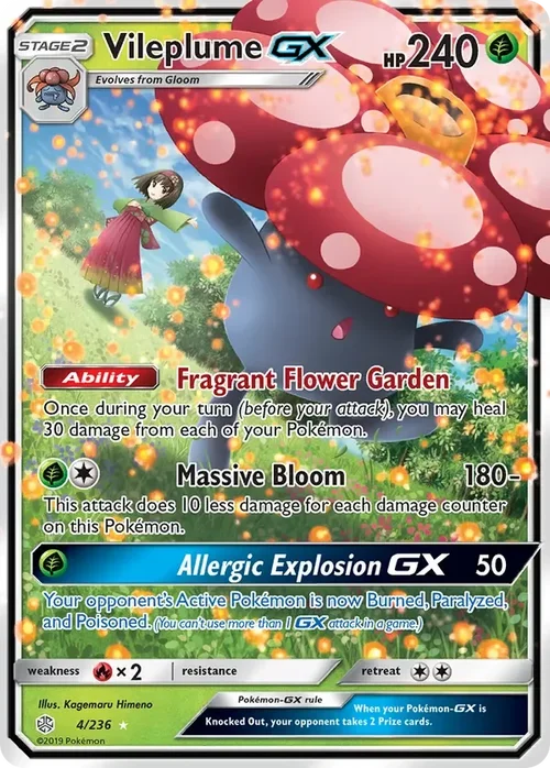 4/236 Vileplume GX Ultra Rare Pokemon Card