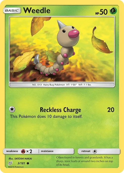 3/181 Weedle Common Pokemon Card