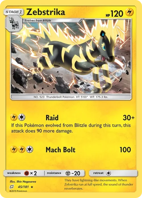 45/181 Zebstrika Rare Pokemon Card