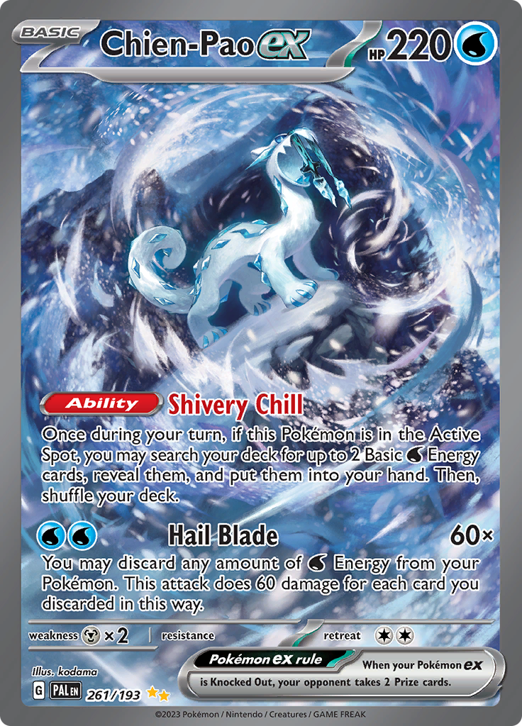 Chien Pao 261 Pokemon card from Paldea Evolved set