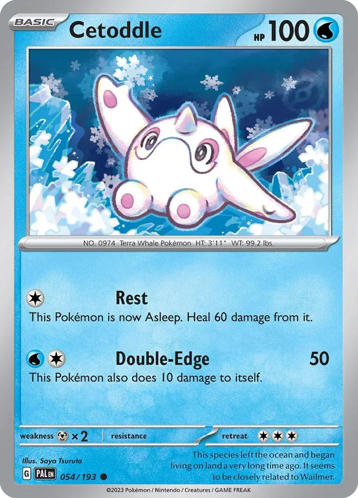 Cetoddle 54 Pokemon card from Paldea Evolved set