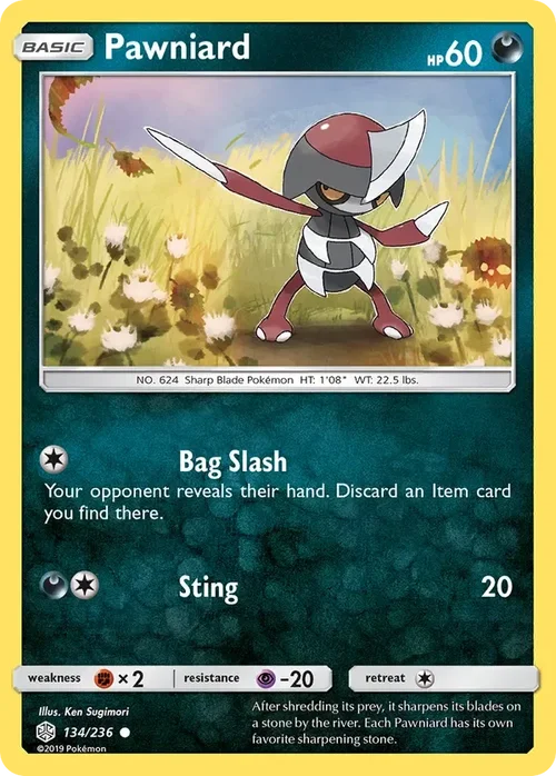 134/236 Pawniard Common Pokemon Card