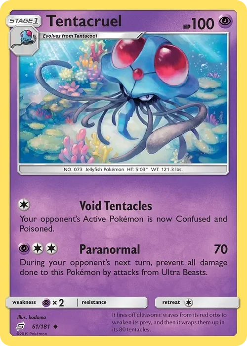 61/181 Tentacruel Uncommon Pokemon Card