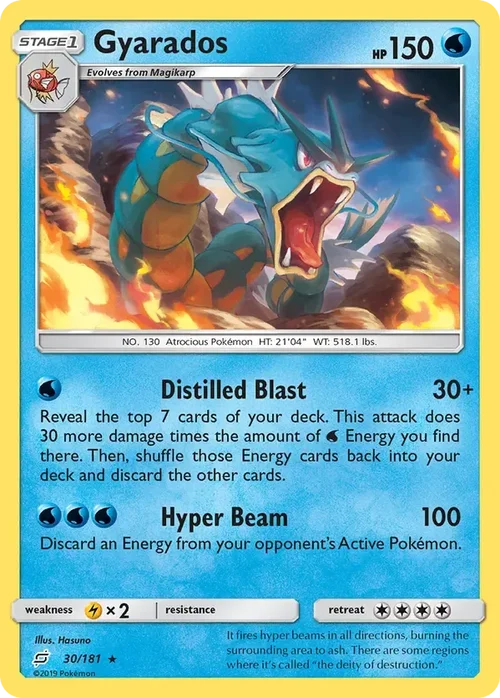 30/181 Gyarados Holo Rare Pokemon Card