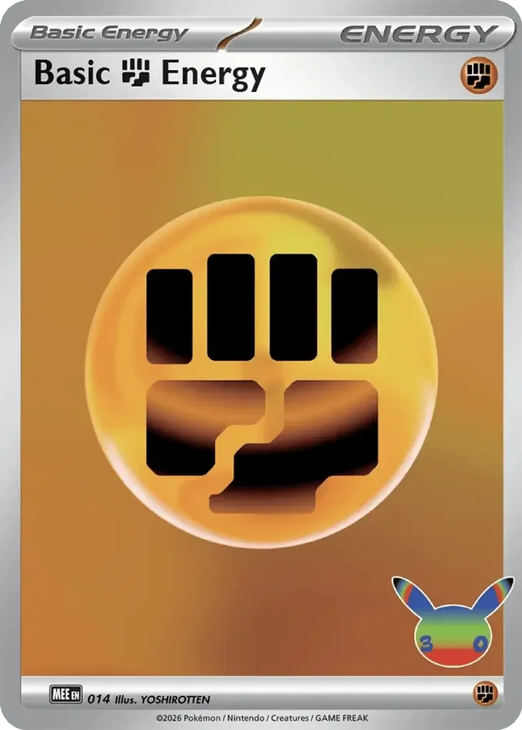 Fighting Energy Pokemon 30th Anniversary Card List Celebration