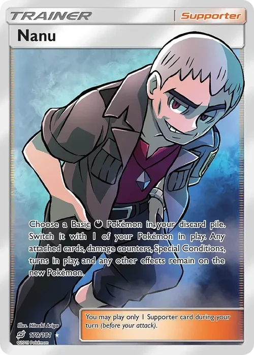 179/181 Nanu Full Art Trainer Pokemon Card