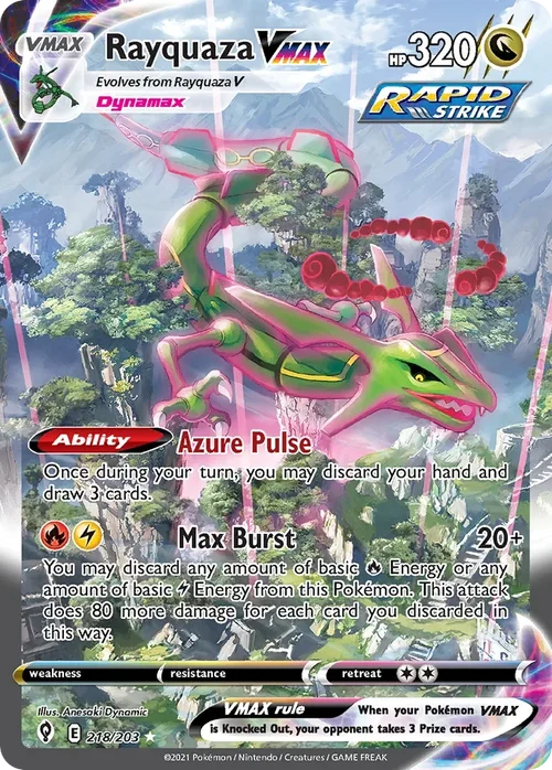 Rayquaza VMAX 218/203 Rainbow Rare