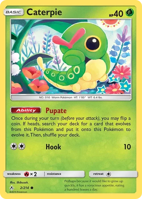 2/214 Caterpie Common Pokemon Card