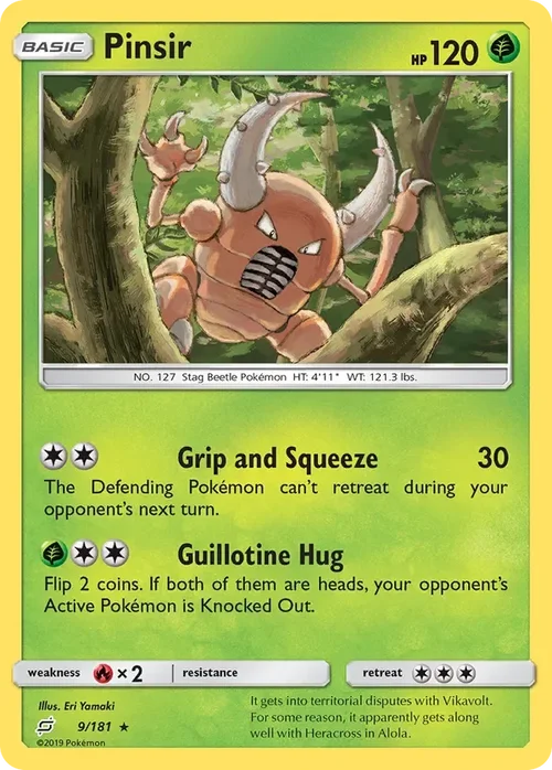 9/181 Pinsir Rare Pokemon Card