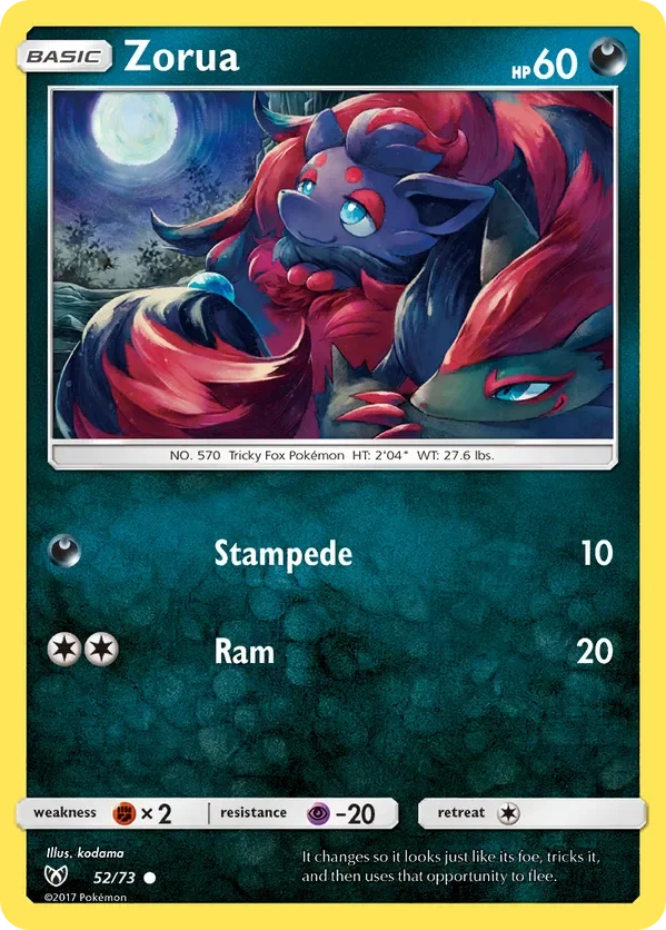 Card 52 Pokémon card from Shining Legends set
