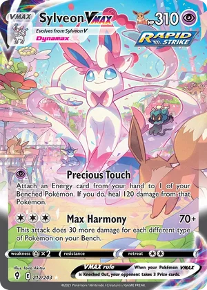 Sylveon VMAX 212/203 Rainbow Rare - Pokémon TCG Evolving Skies Chase Card