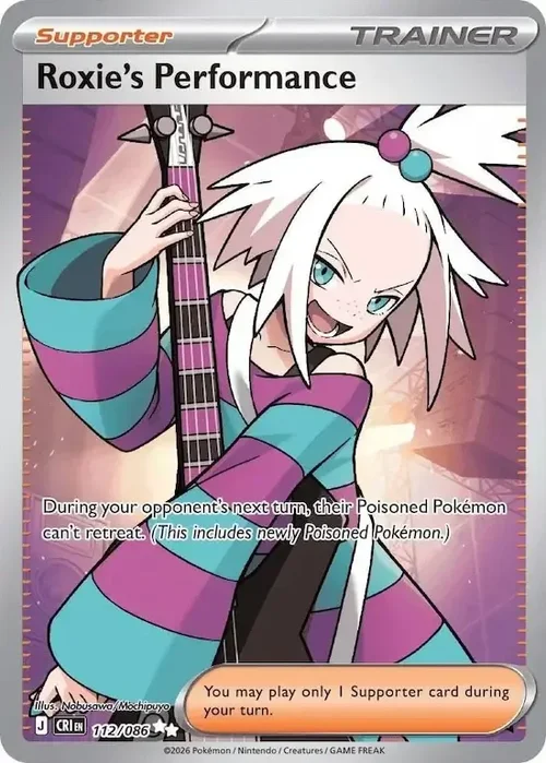 112/086 Roxie's Performance Ultra Rare Trainer Card