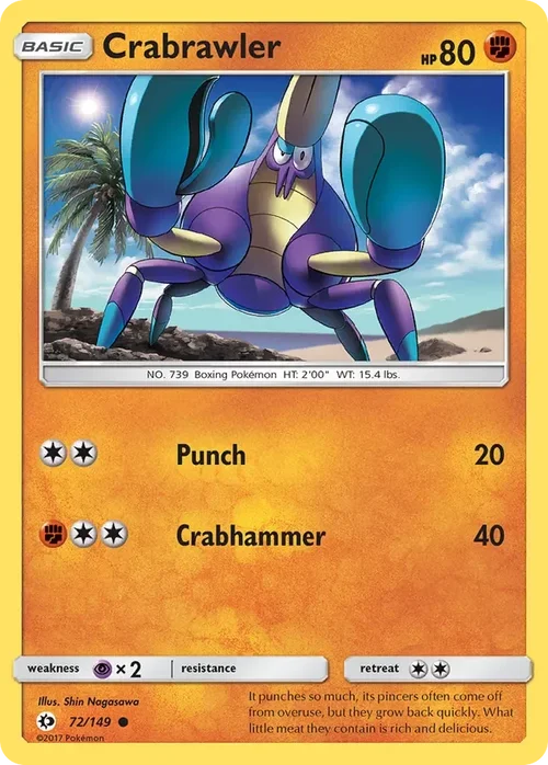 72/149 from Sun & Moon Base Common Pokemon Card
