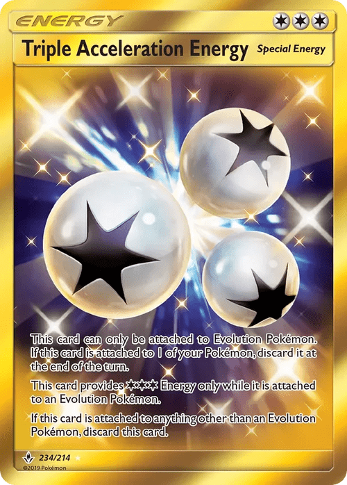 234/214 Triple Acceleration Energy Gold Rare Energy Card