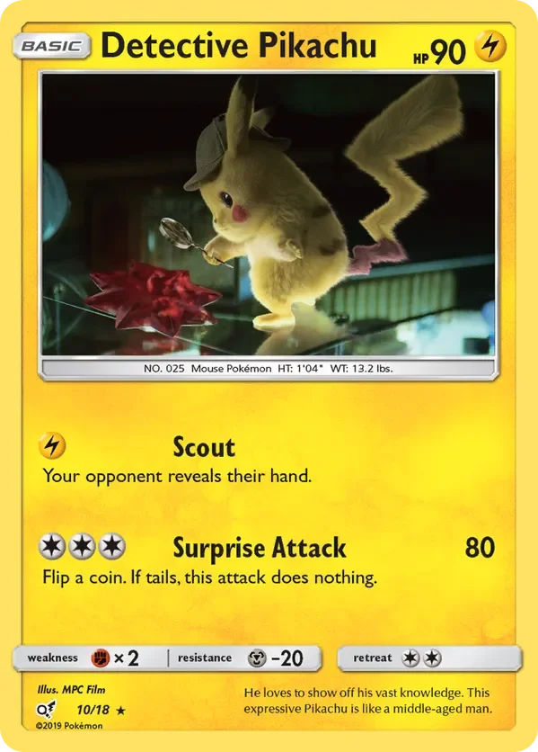 Card 10 Pokémon card from Detective Pikachu set