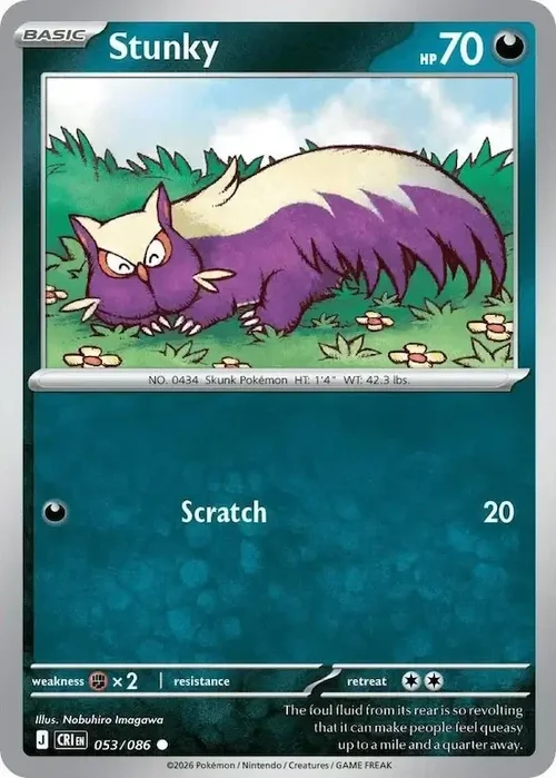 053/086 Stunky Common Pokemon Card