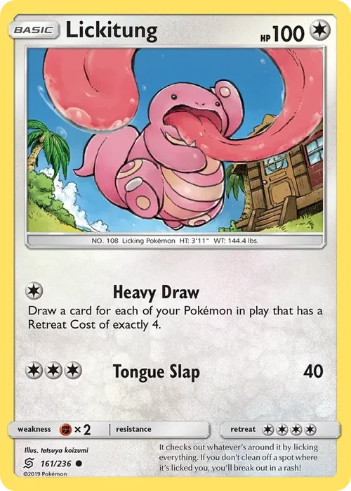 161/236 Lickitung Common Pokemon Card