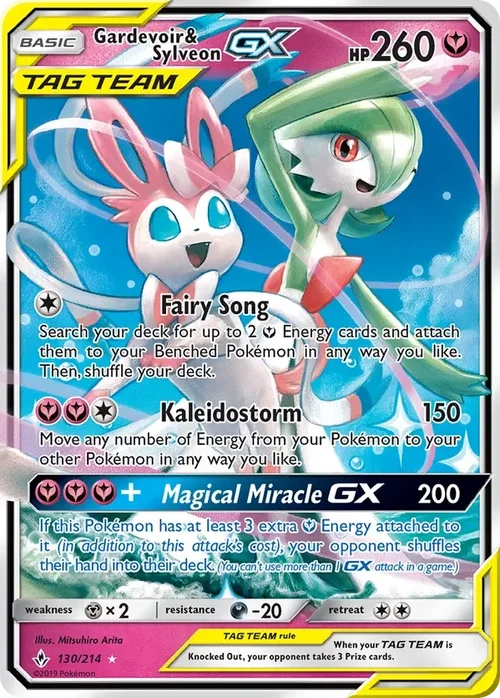 130/214 Gardevoir & Sylveon GX Ultra Rare Pokemon Card