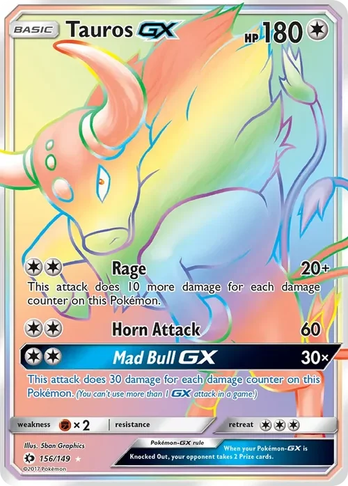 156/149 from Sun & Moon Base Rainbow Rare Pokemon Card