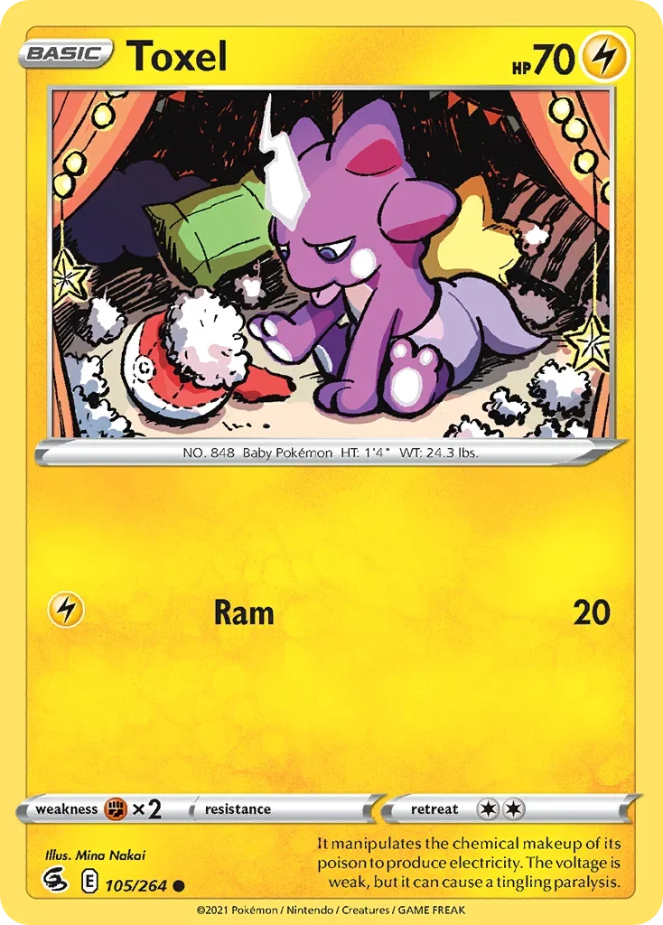 Toxel 105 Pokemon card from Fusion Strike set